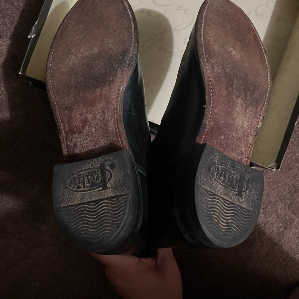 Justin Boots Black Leather Western Boots - Picture 11 of 11